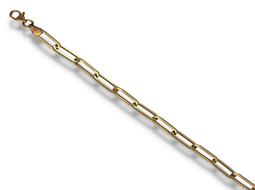 Žluté zlato náramek dutý očka 18cm